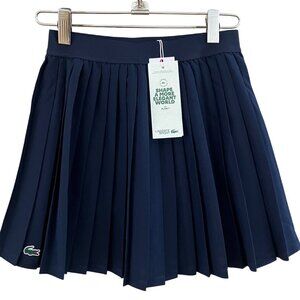 NEW Lacoste Girl's Pleated Lined Skirt Marine Blue Size 10A/M -- 8A/S
